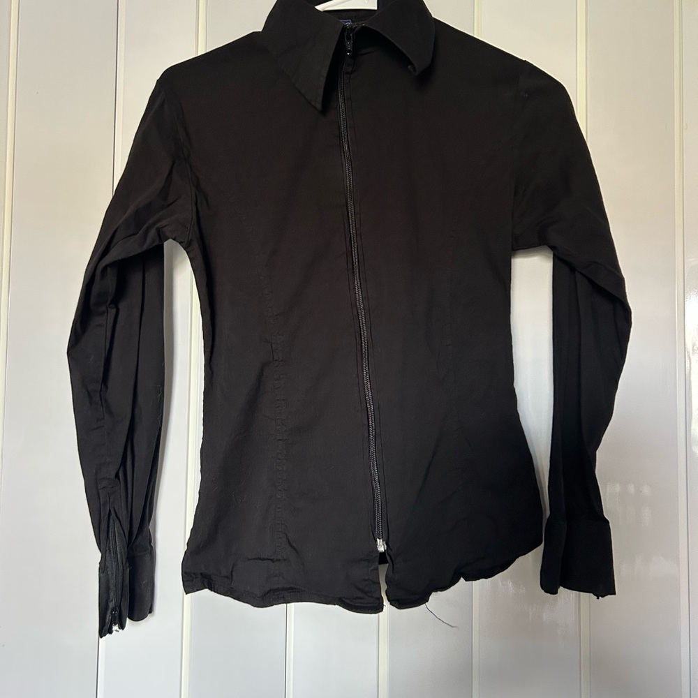 Western Black Zip-up Show Shirt